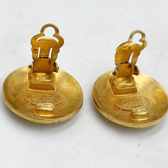 Chanel #278 Genuine CC CHANEL Round LOGO Bottle Cap earring - Picture 4 of 6